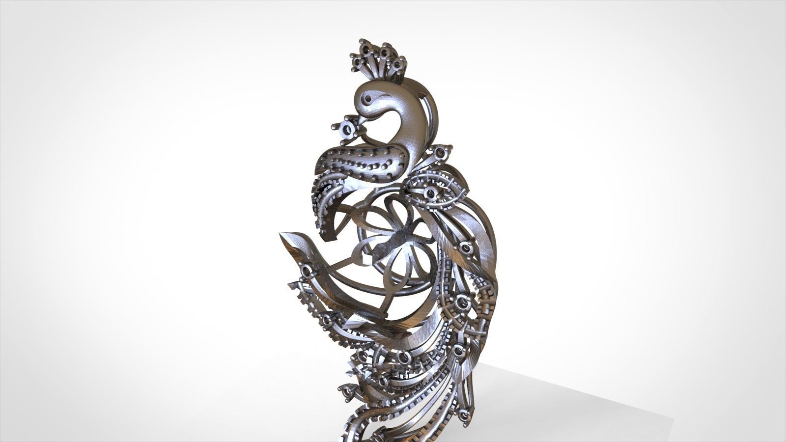 phoenix pattern sculpture 3D model_7