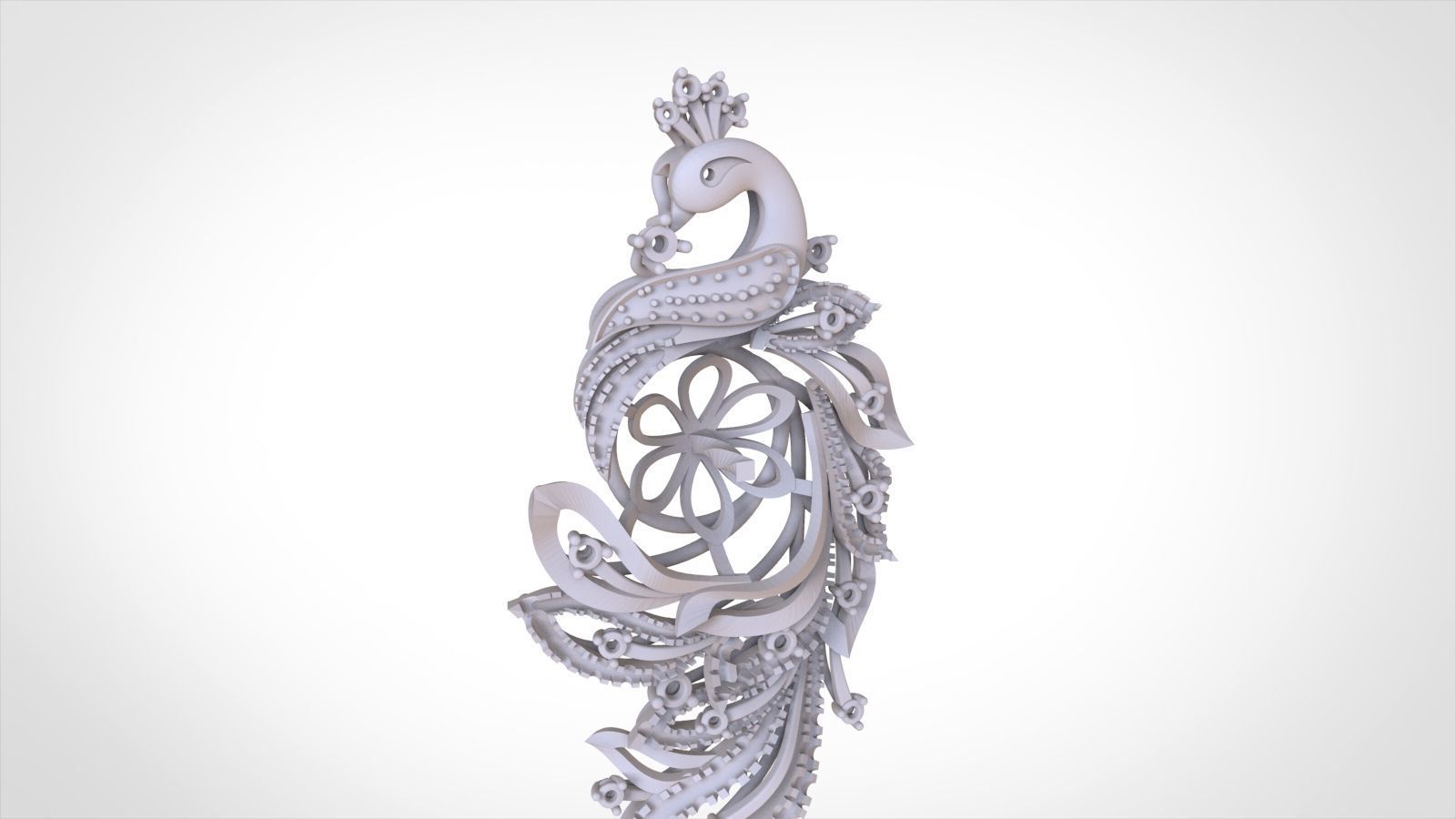phoenix pattern sculpture 3D model_1