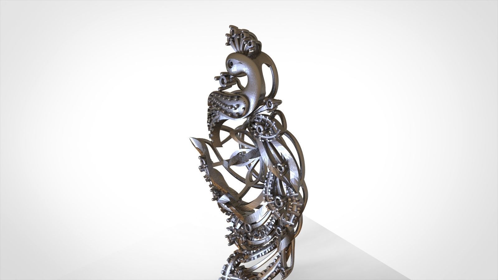 phoenix pattern sculpture 3D model_8