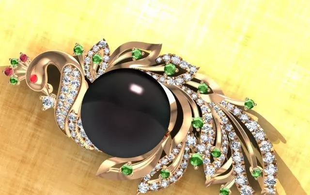 phoenix pattern sculpture 3D model_0