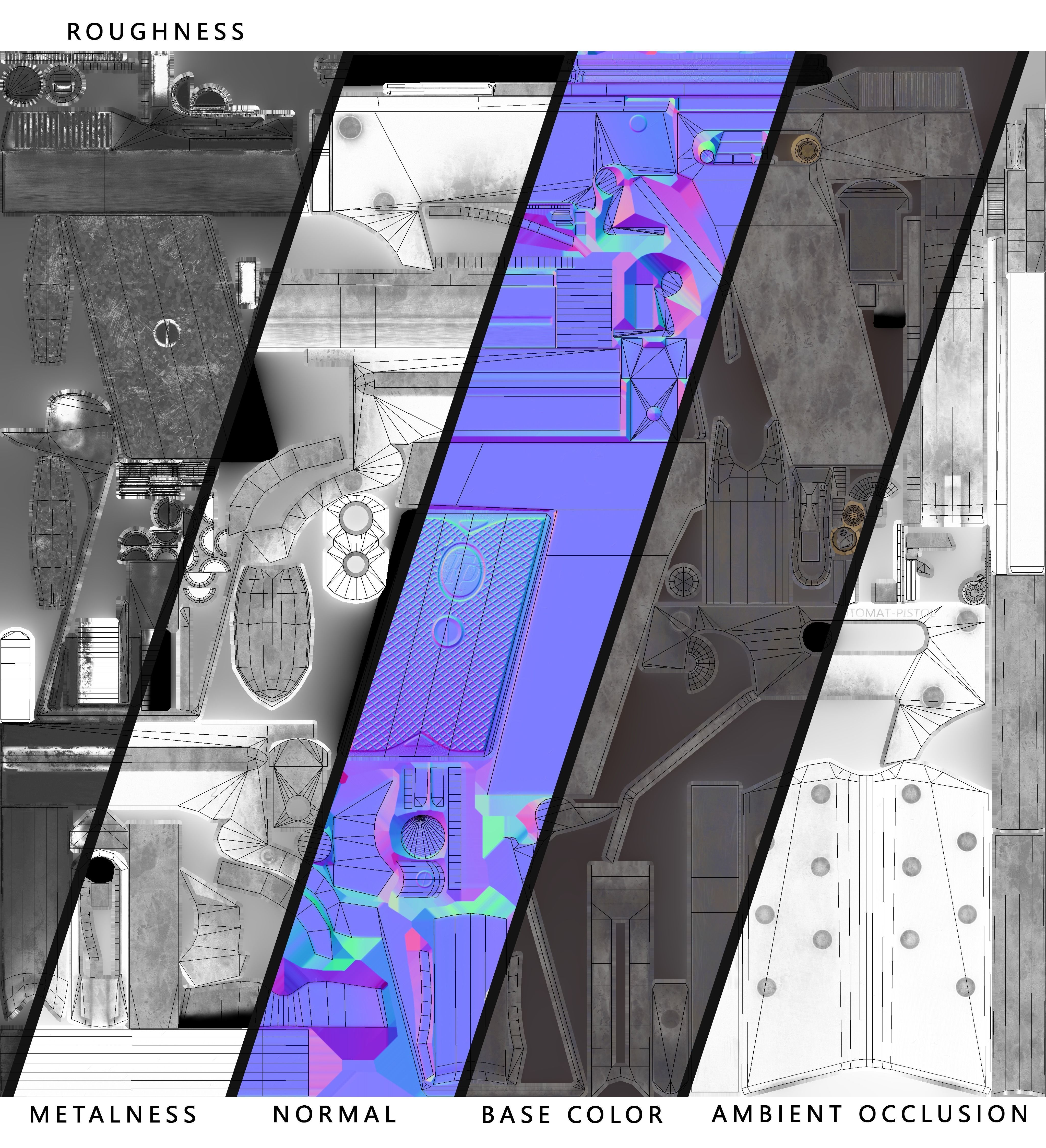 Kolibri pistol Low-poly 3D model_9