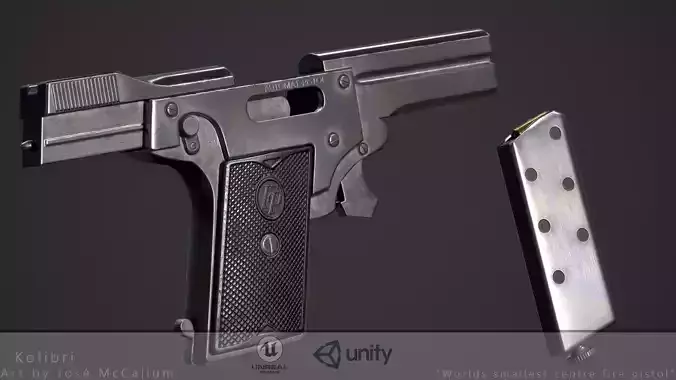 Kolibri pistol Low-poly 3D model