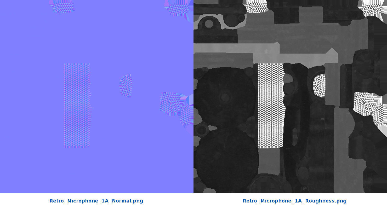 Retro Microphone 1A Low-poly 3D model_8