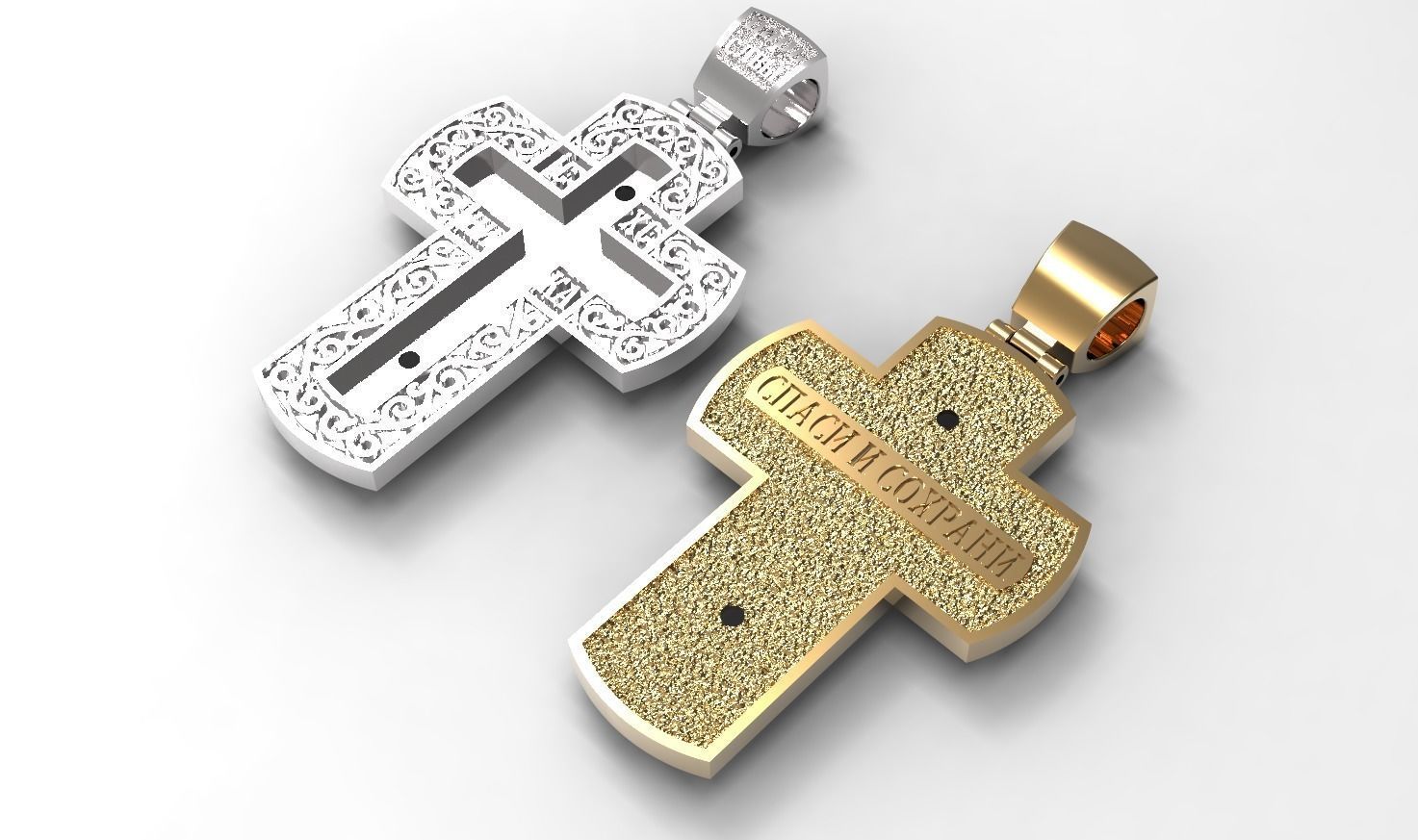 PENDANT RELIGIOUS CROSS BASE FORM 16 NO JES 3D print model_5