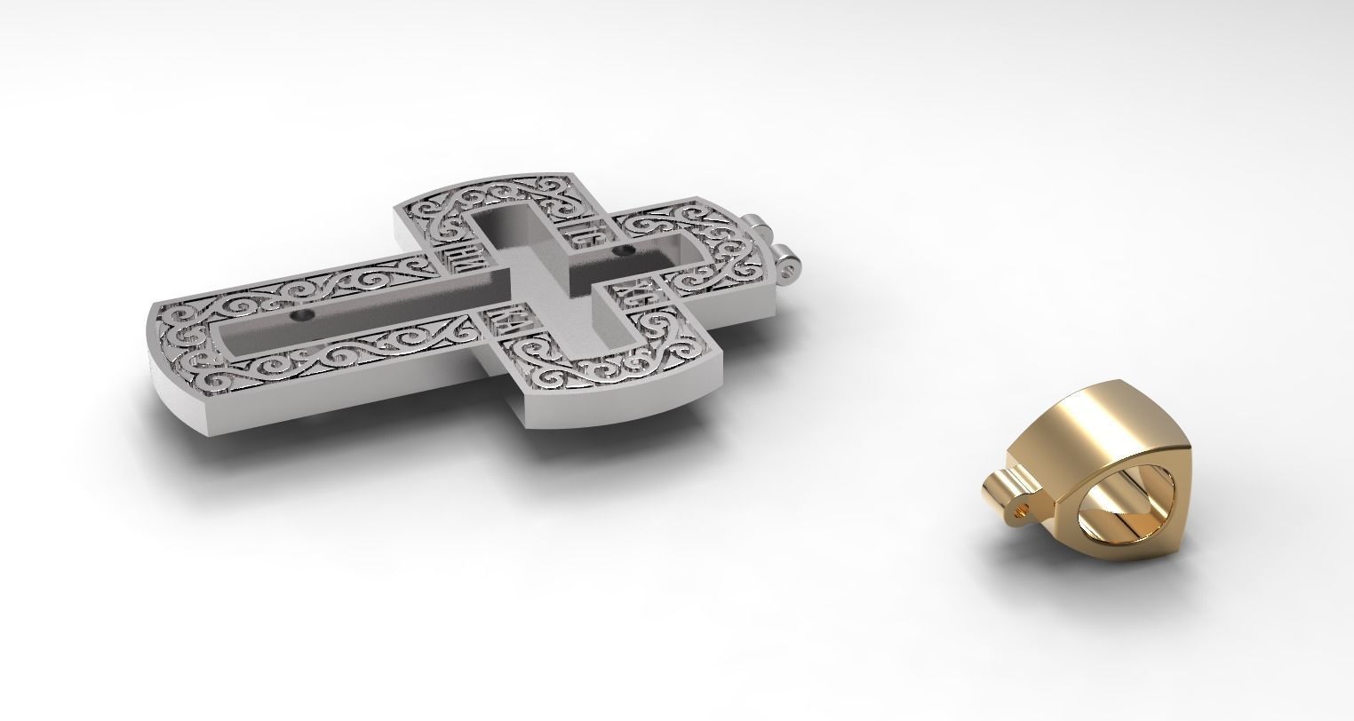 PENDANT RELIGIOUS CROSS BASE FORM 16 NO JES 3D print model_6