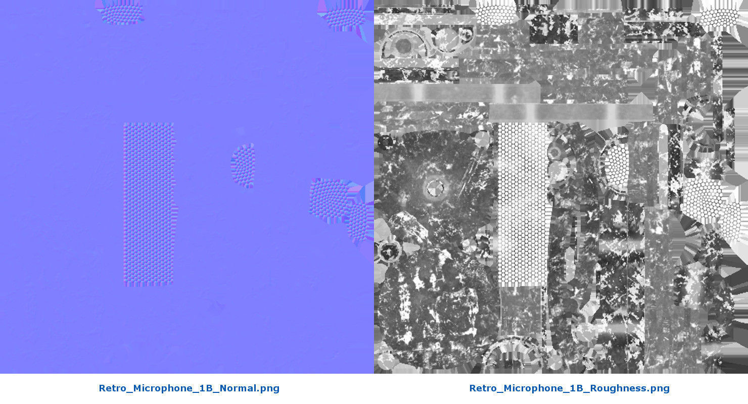 Retro Microphone 1B Low-poly 3D model_8