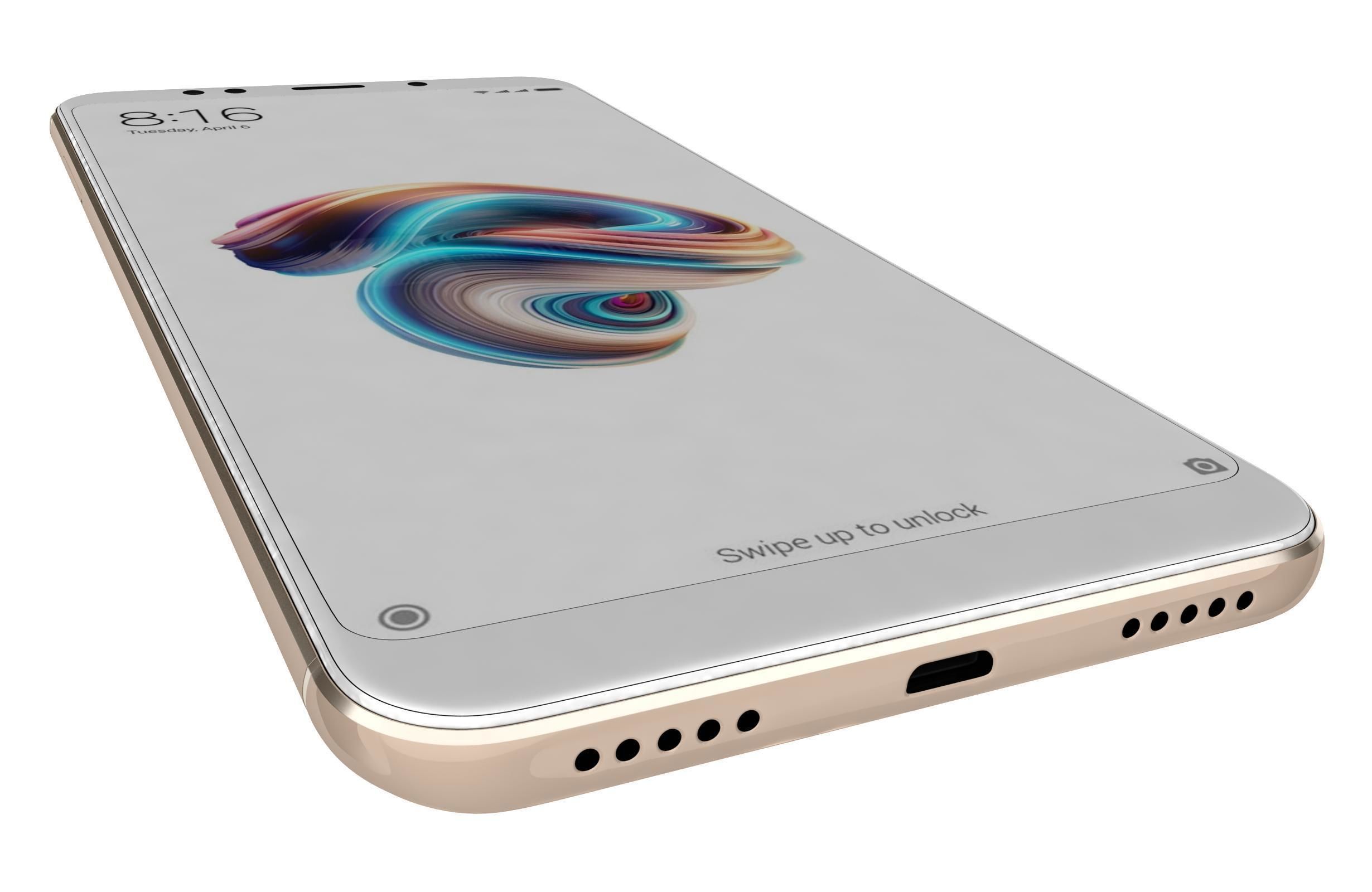 Xiaomi Redmi Note 5 Plus Gold 3D model_7