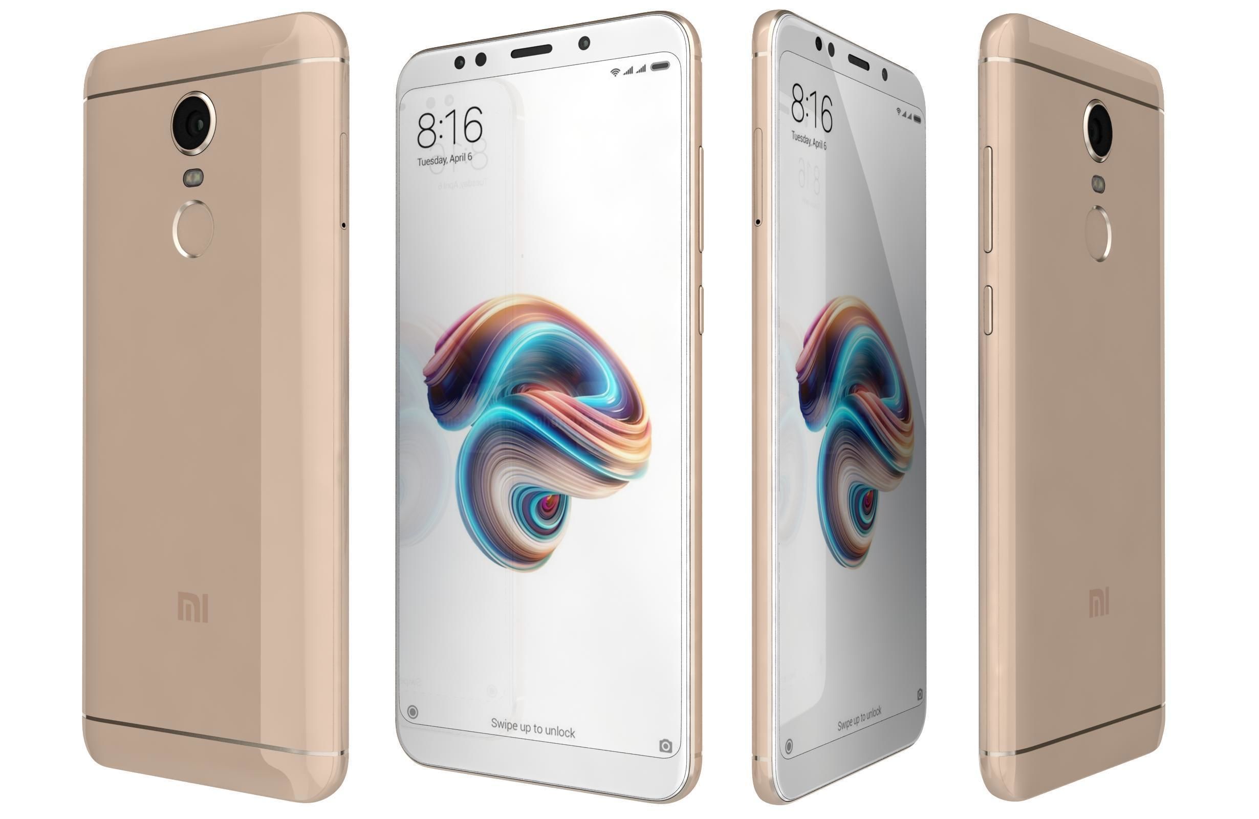 Xiaomi Redmi Note 5 Plus Gold 3D model_1