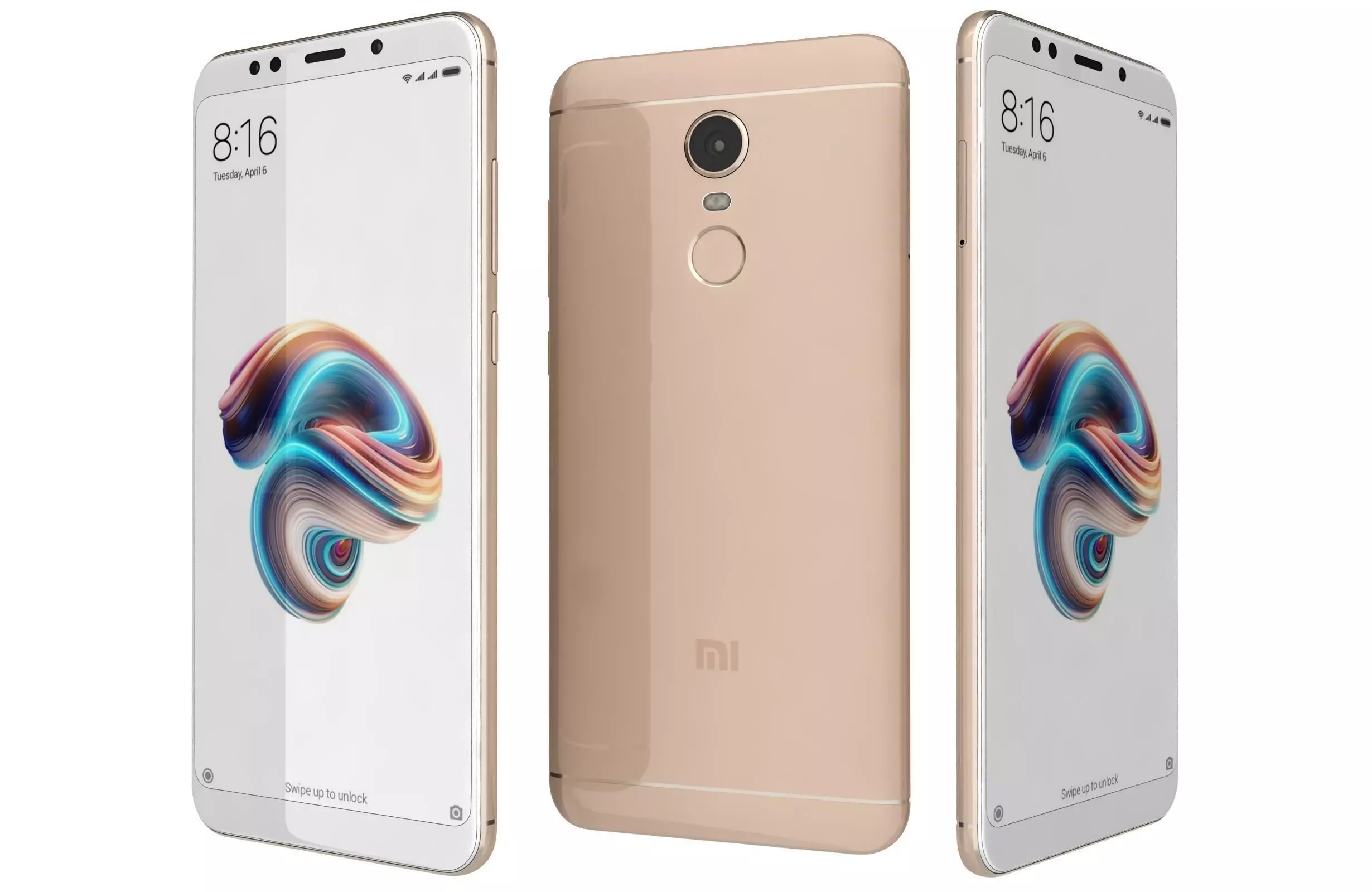 Xiaomi Redmi Note 5 Plus Gold 3D model_0