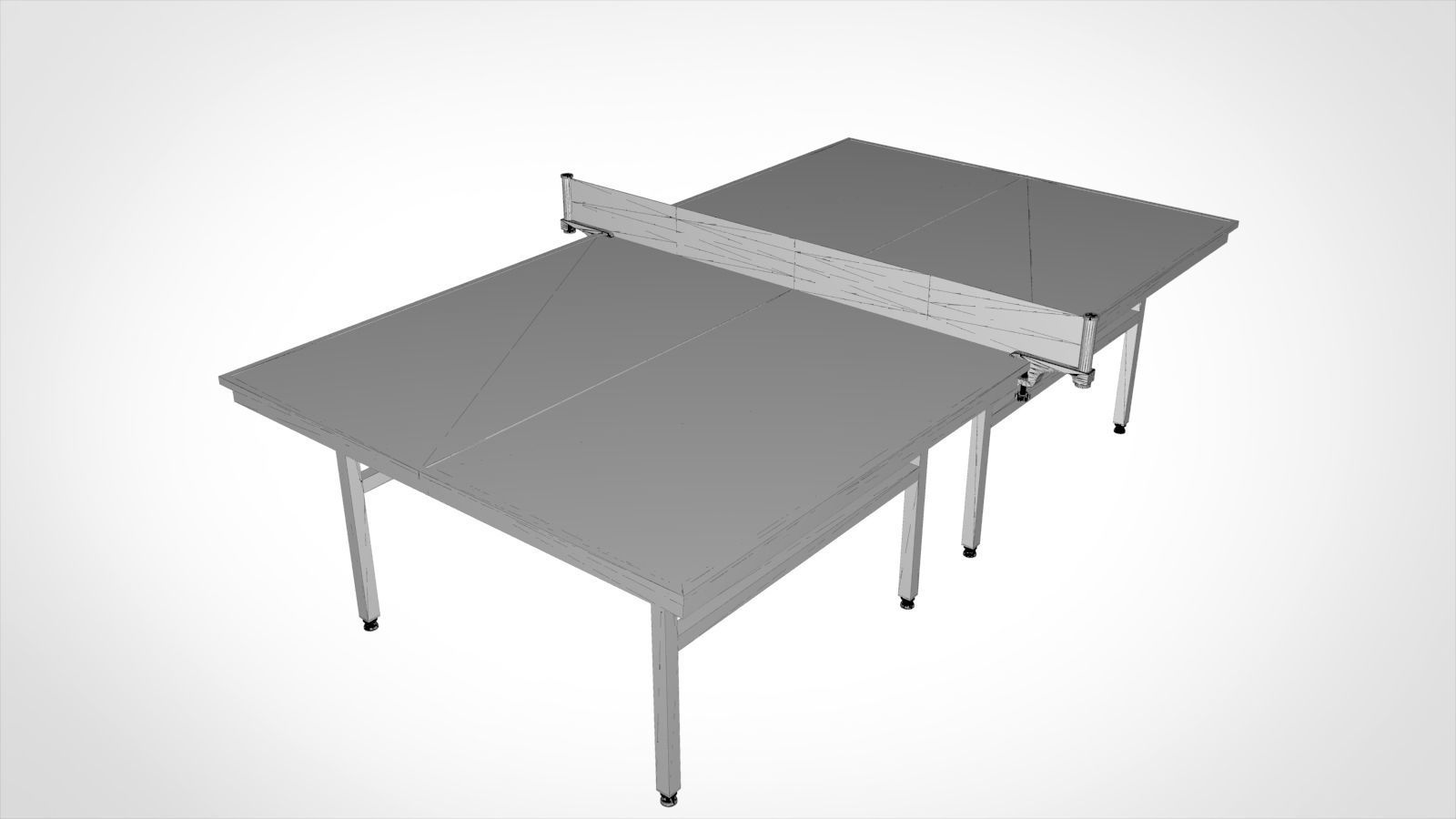 Table tennis table 3D model_9