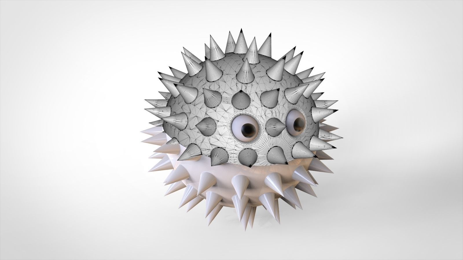 Hedgehog 3d model spiked ball 3D model_7