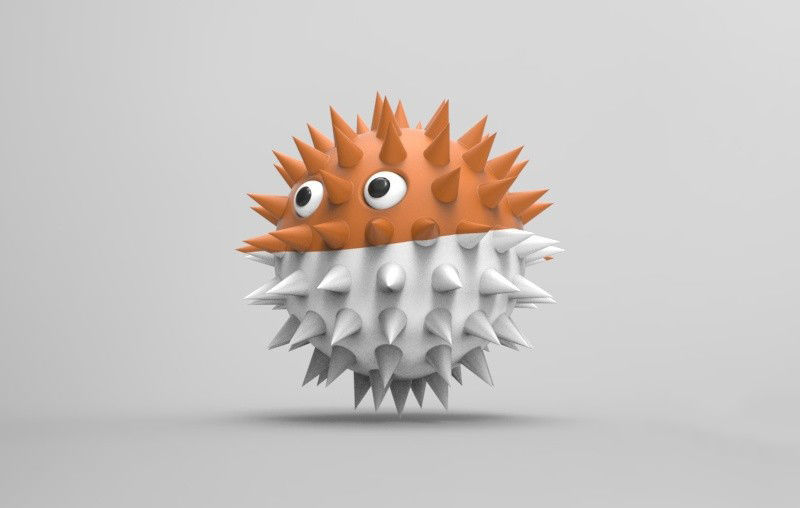 Hedgehog 3d model spiked ball 3D model_1