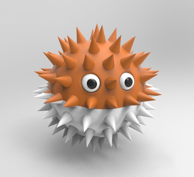 Hedgehog 3d model spiked ball 3D model_2