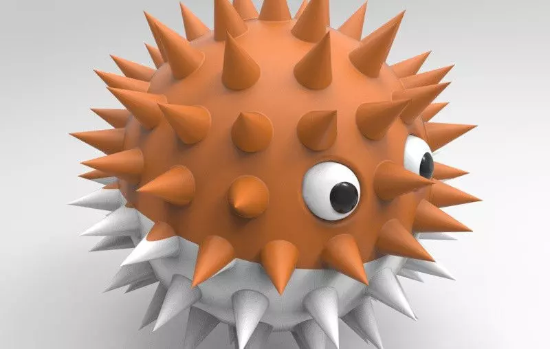 Hedgehog 3d model spiked ball 3D model_0