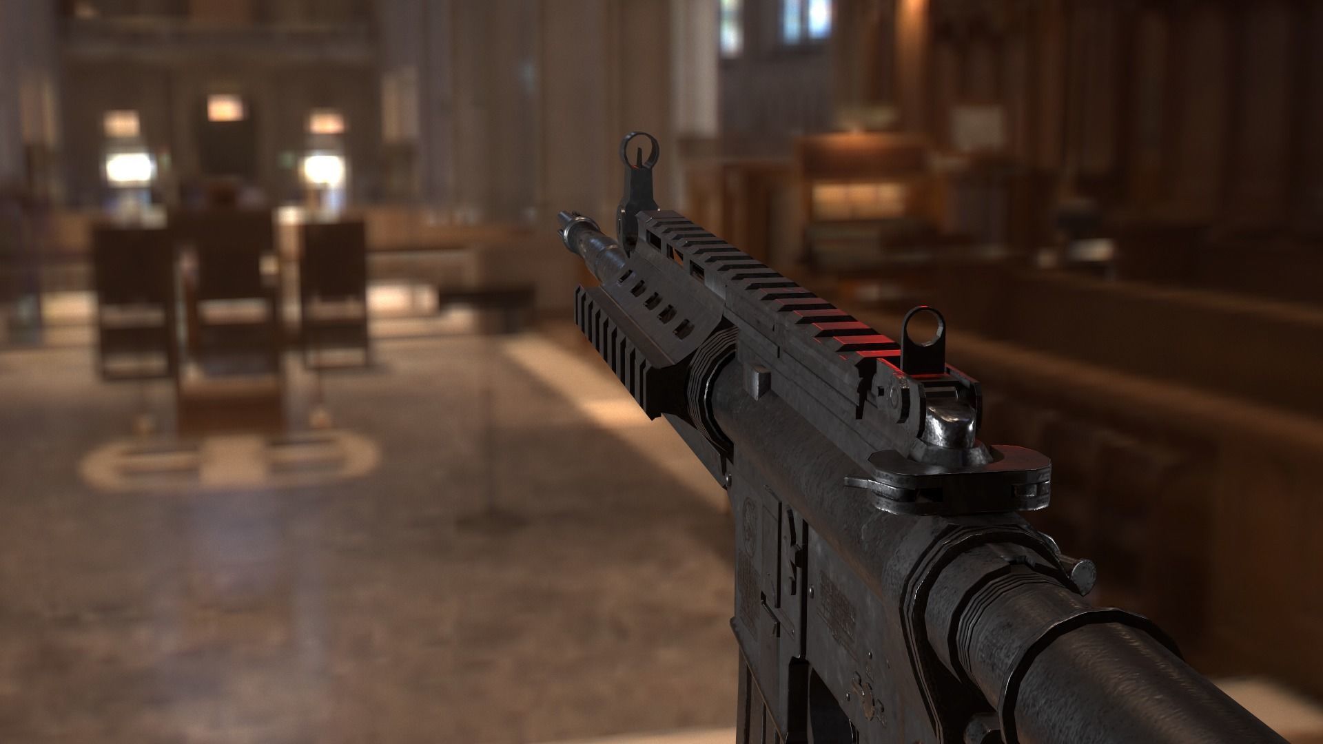 Modern Rifle 3 Low-poly 3D model_10