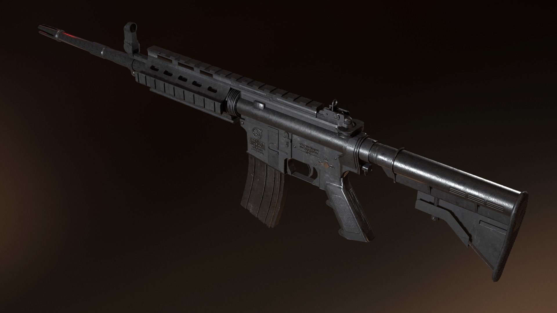 Modern Rifle 3 Low-poly 3D model_6