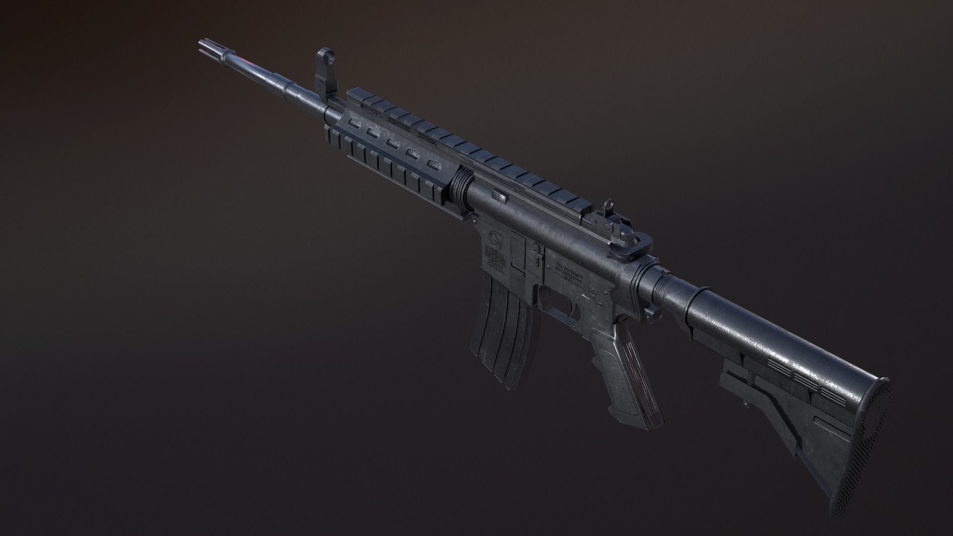 Modern Rifle 3 Low-poly 3D model_5
