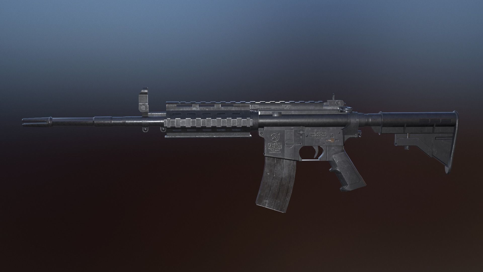 Modern Rifle 3 Low-poly 3D model_1