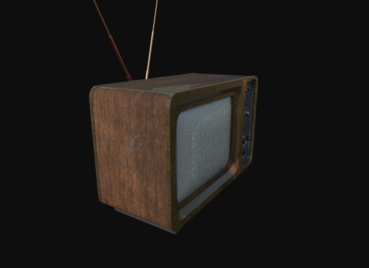 Retro TV Low-poly 3D model_6