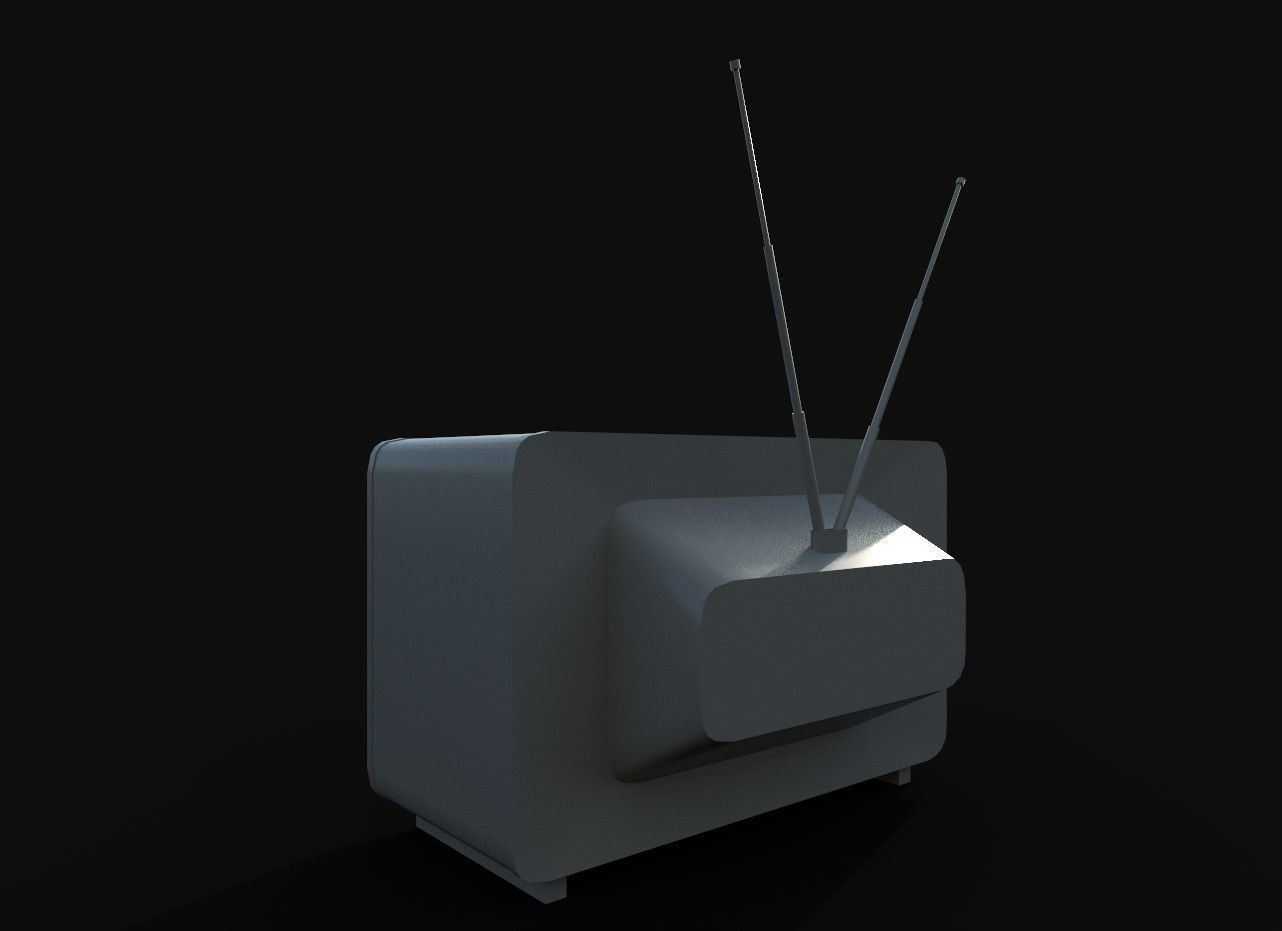 Retro TV Low-poly 3D model_4