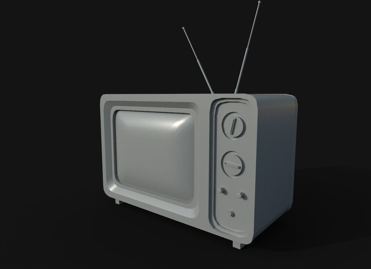 Retro TV Low-poly 3D model_2