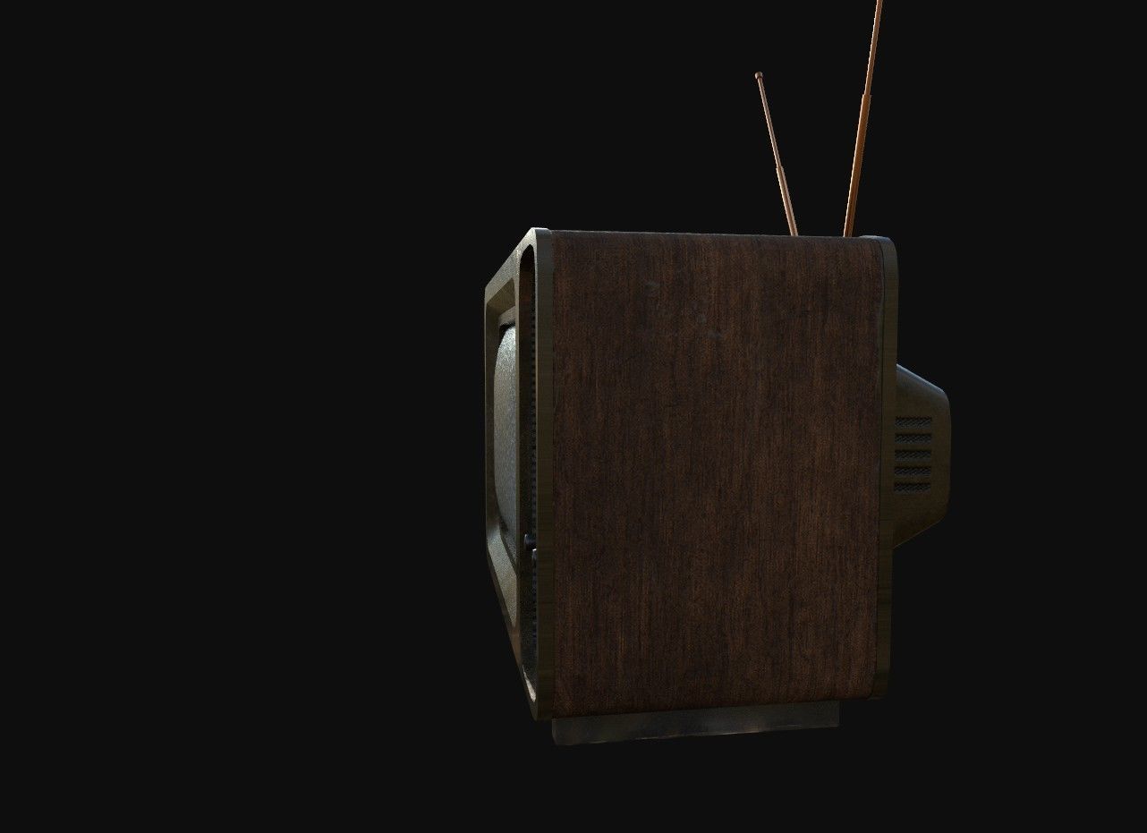 Retro TV Low-poly 3D model_5