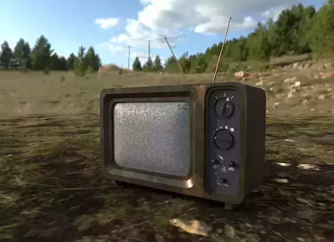 Retro TV Low-poly 3D model
