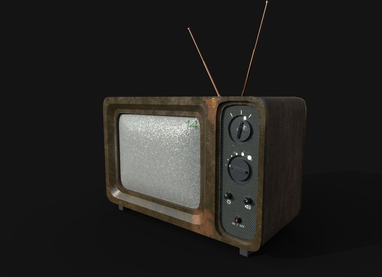 Retro TV Low-poly 3D model_1