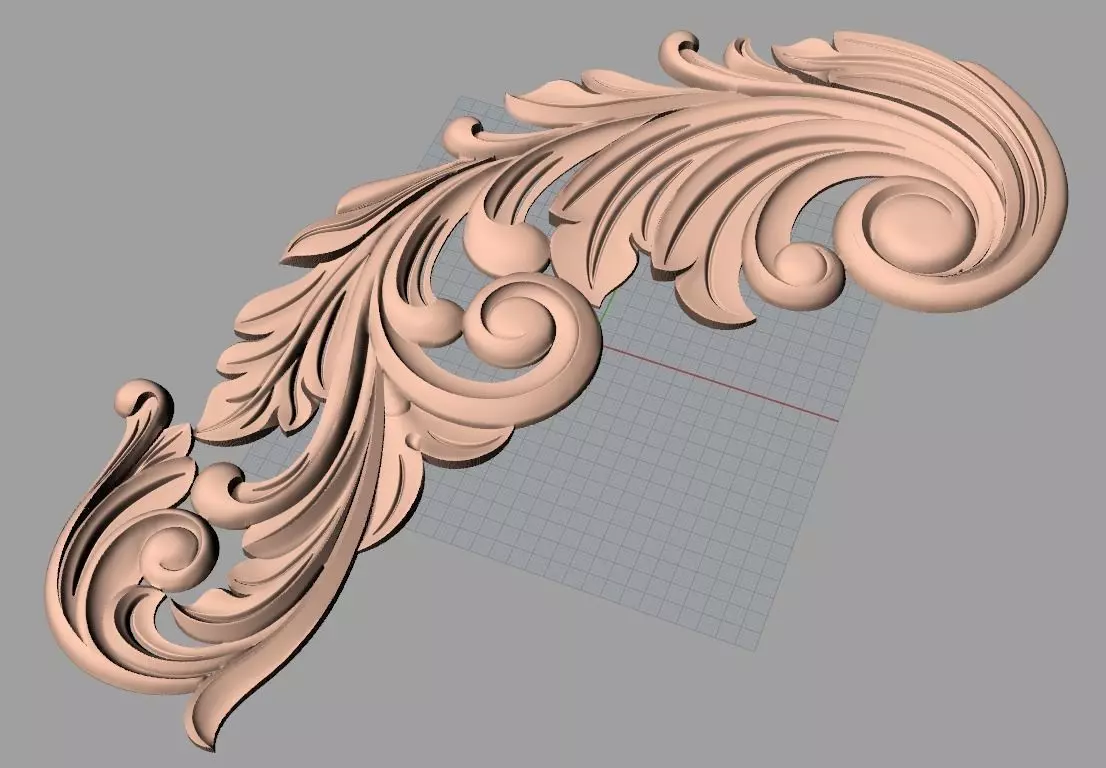 Door flower relief model STL format for CNC carving E499 3D model_0