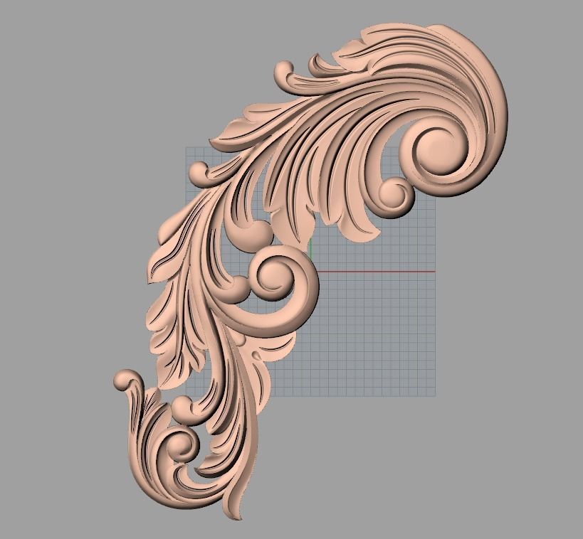Door flower relief model STL format for CNC carving E499 3D model_1