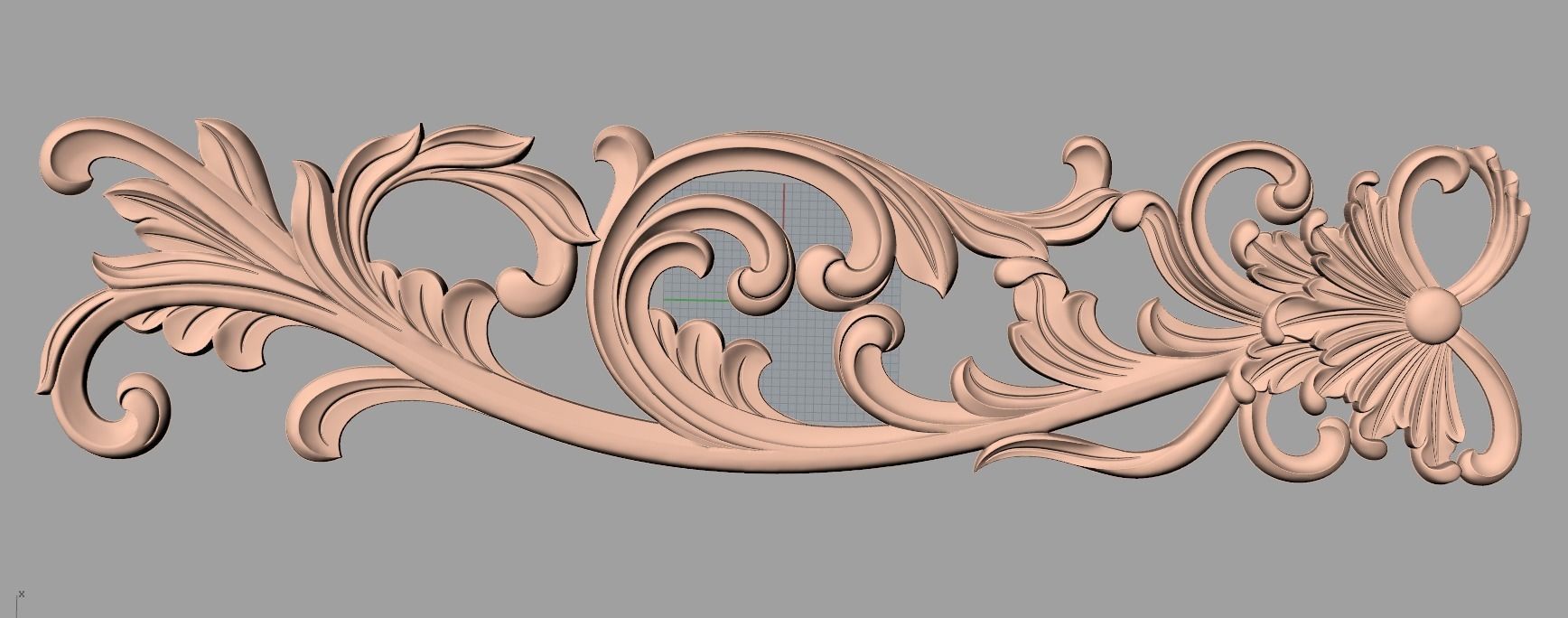Door flower relief model STL format for CNC carving E496 3D model_1