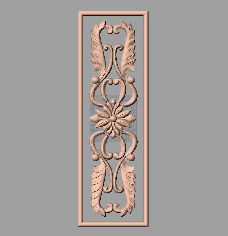 Door flower relief model STL format for CNC carving E491 3D model_0