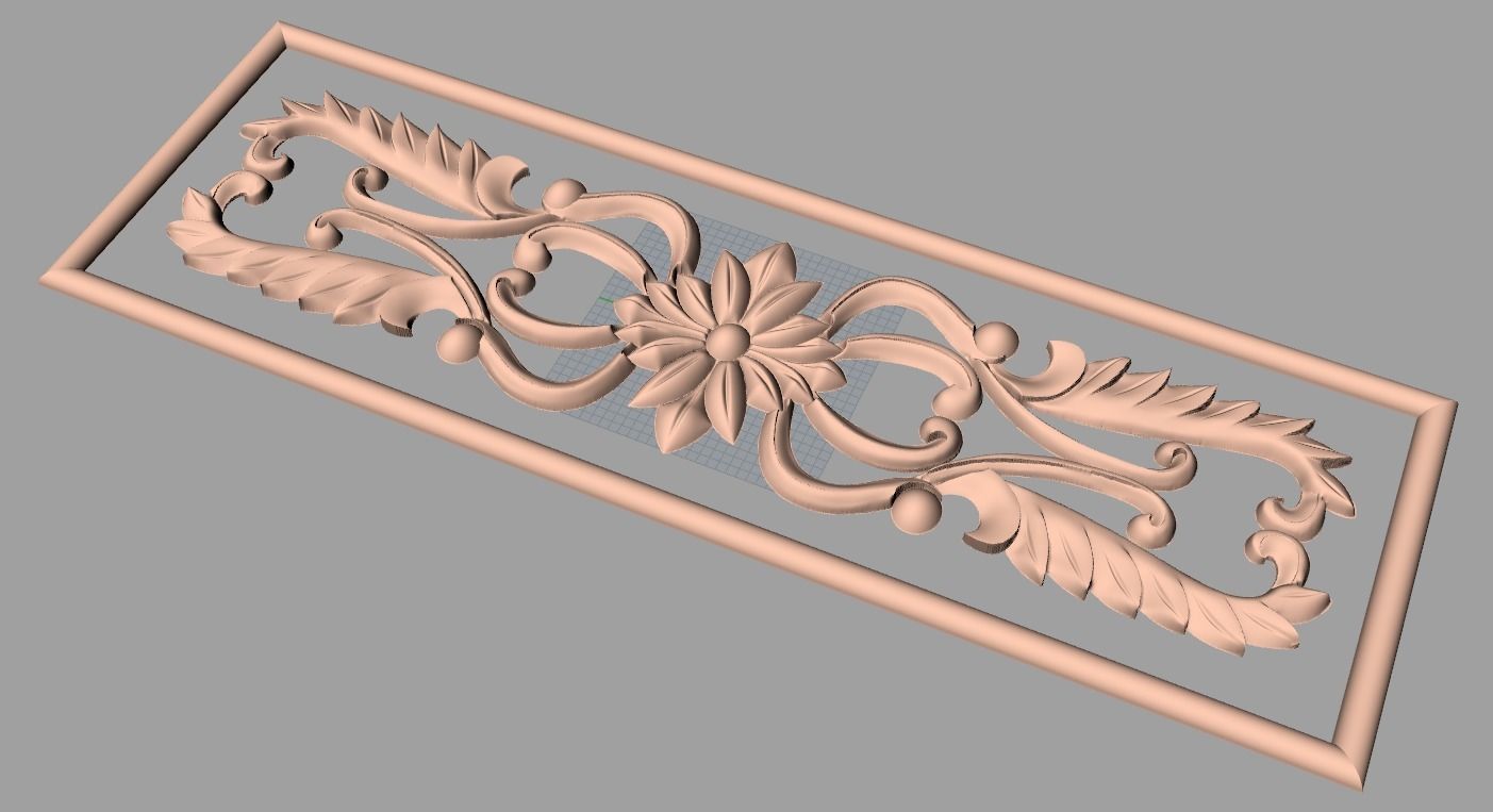 Door flower relief model STL format for CNC carving E491 3D model_1
