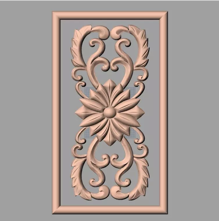 Door flower relief model STL format for CNC carving E490 3D model_0