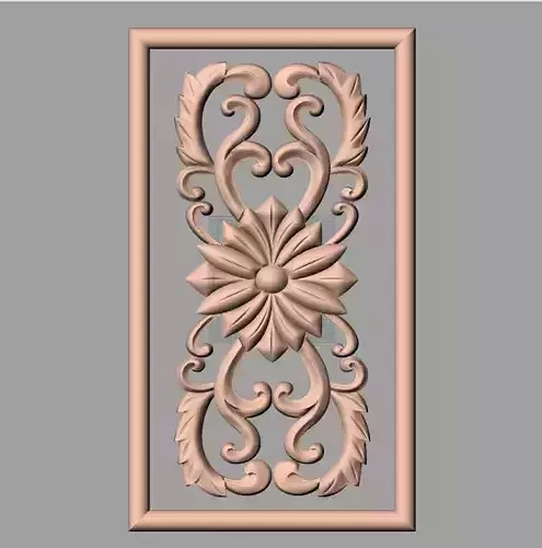 Door flower relief model STL format for CNC carving E490