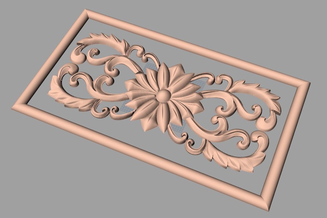 Door flower relief model STL format for CNC carving E490 3D model_1
