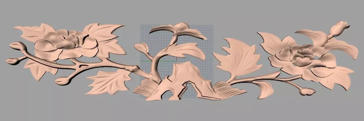 Door flower relief model STL format for CNC carving E488 3D model