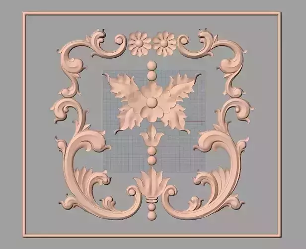Door flower relief model STL format for CNC carving E484