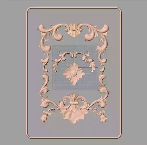 Door flower relief model STL format for CNC carving E483