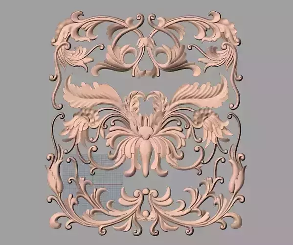 Door flower relief model STL format for CNC carving E482