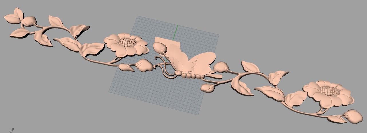 Door flower relief model STL format for CNC carving E481 3D model_1