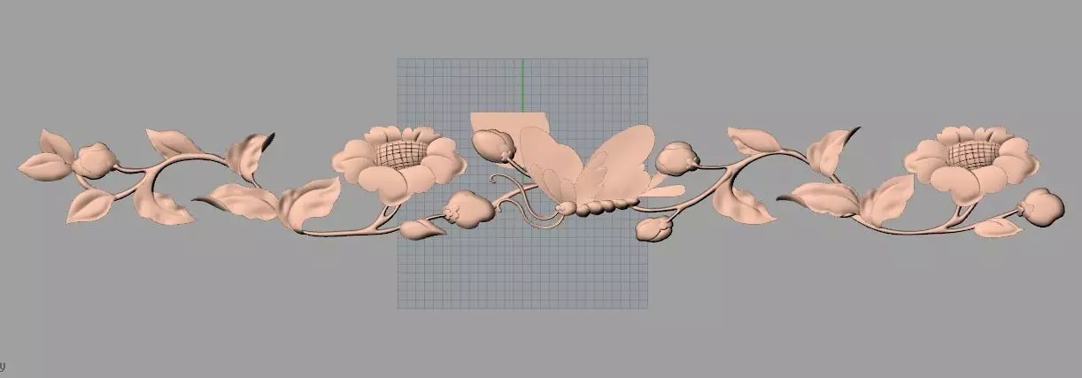 Door flower relief model STL format for CNC carving E481 3D model_0