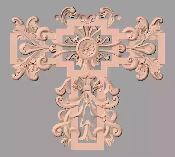 Door flower relief model STL format for CNC carving E478