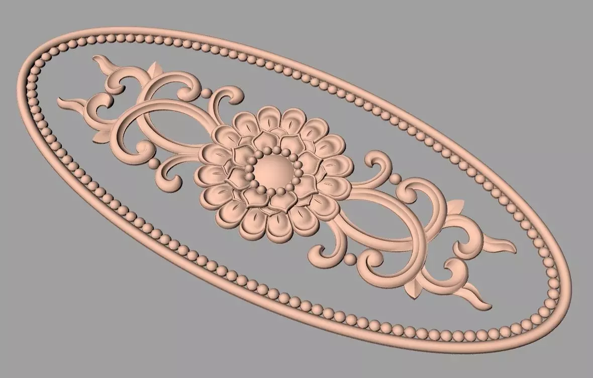 Door flower relief model STL format for CNC carving E474 3D model