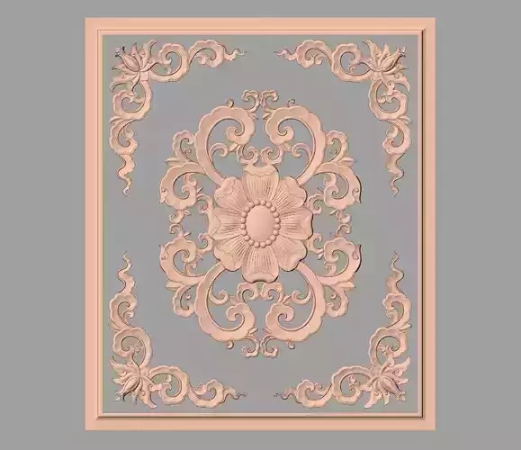 Door flower relief model STL format for CNC carving E473