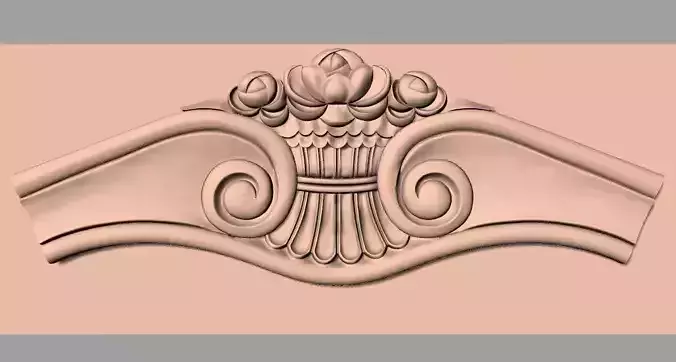 Door flower relief model STL format for CNC carving E470