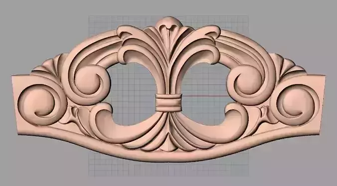 Door flower relief model STL format for CNC carving E469