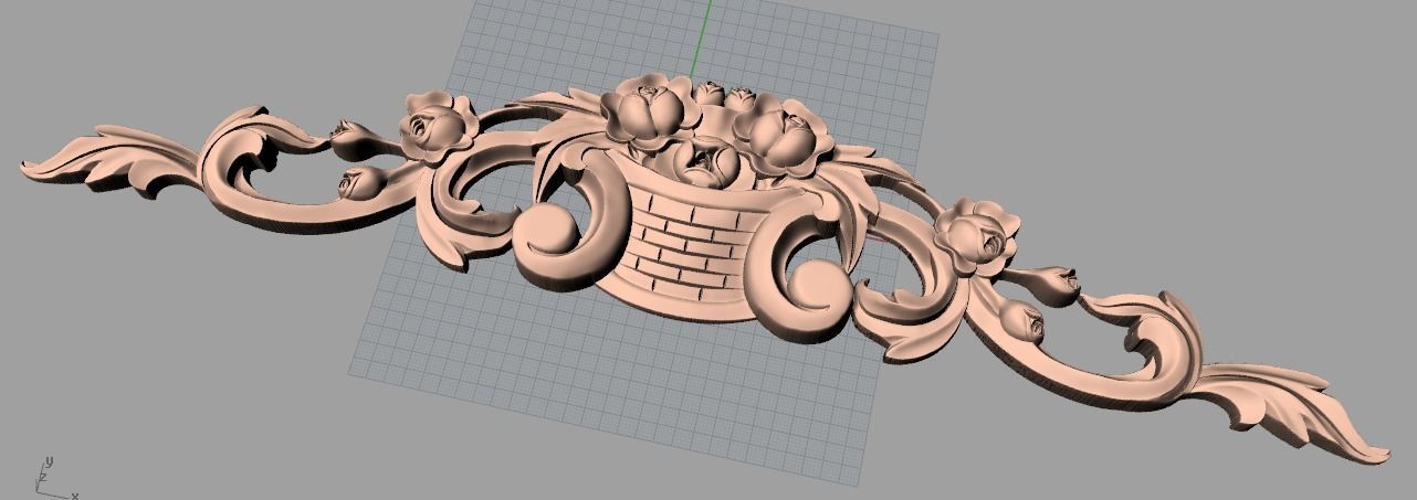 Door flower relief model STL format for CNC carving E456 3D model_1