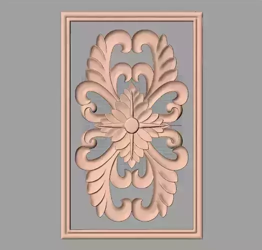Door flower relief model STL format for CNC carving E454