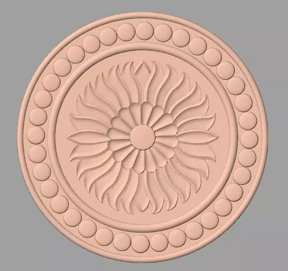 Door flower relief model STL format for CNC carving E453 3D model_0